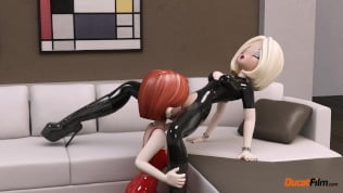 3D lesbian latex video