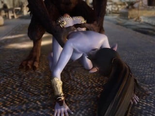 Dark Elf Fucks A Horny Werewolf