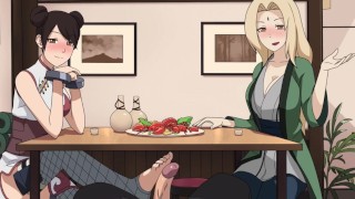 TenTen And Tsunade Footjob