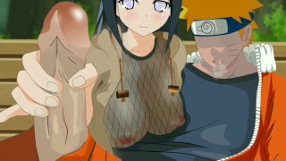 Naruto and Hinata public handjob